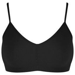 Bustieră Damă Fără Bureți Unlined Air Black, Design Seamless Raiat cu Bretele Subțiri