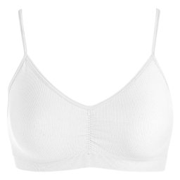 Bustieră Damă Fără Bureți Unlined Air White, Design Seamless Raiat cu Bretele Subțiri
