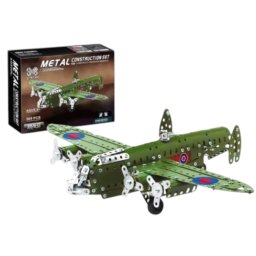 Joc constructii din metal 389 piese - avion militar clasic, 8 ani+