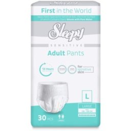 Scutece tip Chilot Adulti Sleepy Sensitive, L, 110 -150 cm, 30 Bucati