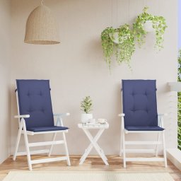 Perne scaune cu spatar înalt, 2 buc., bleumarin, textil GartenMobel Dekor