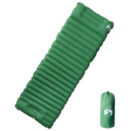 Saltea camping auto-gonflabila, cu perna, 1 persoana, verde GartenMobel Dekor