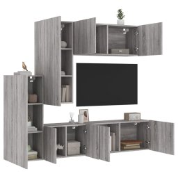 Unitati TV de perete, 5 piese, gri sonoma, lemn prelucrat GartenMobel Dekor