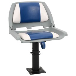 Set scaun pliabil pentru barca, albastru si alb, 48x51x41 cm GartenMobel Dekor