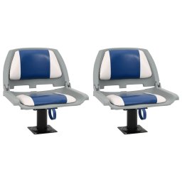 Set scaun pliabil pentru barca, albastru si alb, 48x51x41 cm GartenMobel Dekor