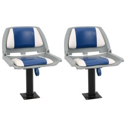 Set scaun pliabil pentru barca, albastru si alb, 48x51x41 cm GartenMobel Dekor