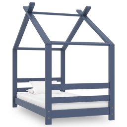 Cadru de pat pentru copii, gri, 70 x 140 cm, lemn masiv de pin GartenMobel Dekor