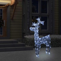 Decoratiune de Craciun ren, 90 LED-uri, 60x16x100 cm, acril GartenMobel Dekor