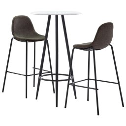 Set de bar, 3 piese, gri închis, material textil GartenMobel Dekor
