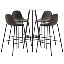 Set de bar, 5 piese, gri închis, material textil GartenMobel Dekor