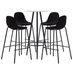 Set de bar, 5 piese, negru, material textil GartenMobel Dekor