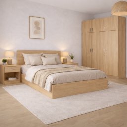 Dormitor Maximo Sonoma , Set complet pat, dulap cu extensie superioara E i 2 noptiere