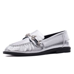 Pantofi dama casual din piele naturala, Epica 4ZFL80009B 18-N, argintiu
