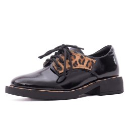 Pantofi dama din piele naturala lacuita, Epica D7A203-M107-G575A 01-L, negru