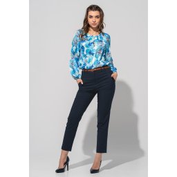 Pantaloni dama din tercot elastic TRIANA, Hermosa, bleumarin