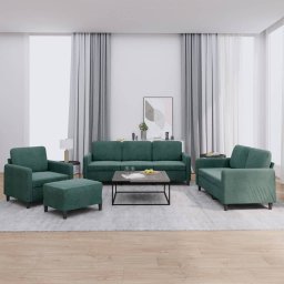 Set de canapele, 4 piese, verde închis, catifea GartenMobel Dekor