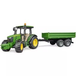 Bruder: Tractor John Deer 5115M cu remorcă