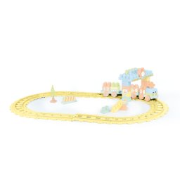 Set de constructii cu trenulet - 58 piese (pastel)
