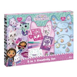 Set 3 in 1 Gabby's Dollhouse - Bratari, carioci de suflat & pictura cu diamante