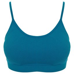 Bustieră Fitness Ribbed Motion Bra - Smaragd, Design One Size Seamless cu Bureți și Bretele Reglabile