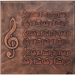 Tablou decorativ în relief 30cm x 30cm „Armonie muzicală” – design modern 3D, realizat manual-bronz