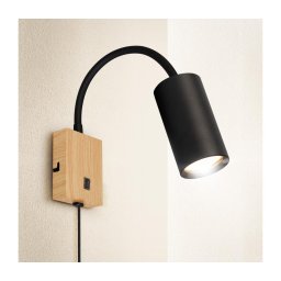 BRILAGI - Lampă de perete flexibilă SELE 1xGU10/30W/230V negru/decor de stejar