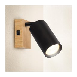 Brilagi - Aplica spot de perete SELE 1xGU10/30W/230V negru/decor stejar