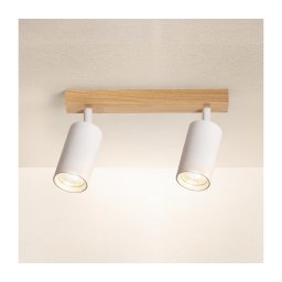 Brilagi - Spot aplicat SELE, 2x GU10/30W/230V, alb/decor stejar