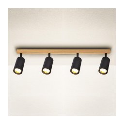 Brilagi - Spot SELE 4xGU10/30W/230V negru/decor stejar