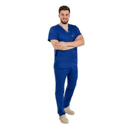 Costum medical barbati albastru unisex