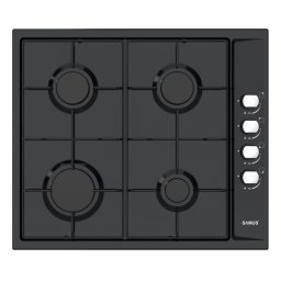 Plita Samus PSG-64SB | 4 arzatoare gaz, 58cm, Negru