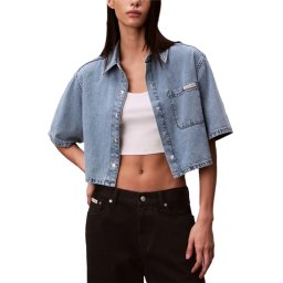 CALVIN KLEIN Cămaşă Boxy Cropped Denim LV047F498G 21E vintage moss
