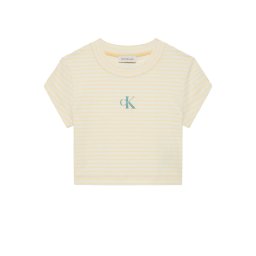 CALVIN KLEIN Top Striped Monologo Baby Rib LV047F833G XBS french vanilla stripe