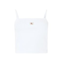 CALVIN KLEIN Top Sl Woven Label 2X2 Baby Rib Cr LV047F221G YAF bright white