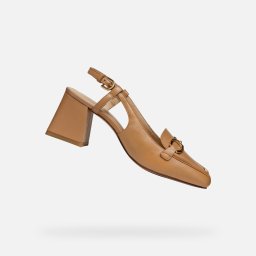 Pantofi cu toc maro deschis pentru femei Geox Coronilla