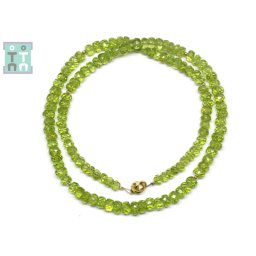 Colier din Peridot Disc Fatetat - 3-4 x 4-6 mm - Accesorii Gold Filled - 1 Buc