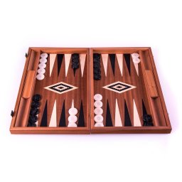 Set joc table backgammon , lemn de trandafir , nod inlaid, 48 x 60 cm