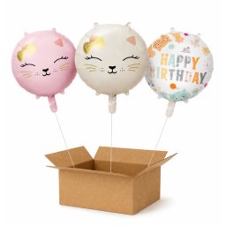 Set 3 baloane heliu pisici 45 cm