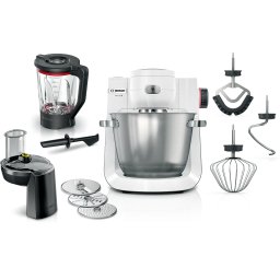 Robot de bucatarie MUMS6EW22 Brushed stainless steel Seria 6, Alb