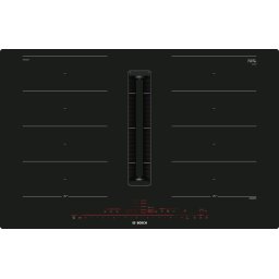 Plita pe inducție cu sistem de ventilare integrat Bosch PXX801D67E 4 zone de gatit 80 cm seria 8 Negru