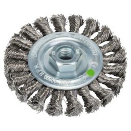 2609256509 Perie-disc pentru polizor unghiular şi polizor drept – sârmă împletită, inoxidabilă, 100 mm