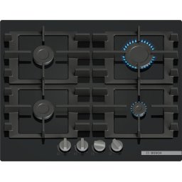 Plită pe gaz Bosch PNP6B6K40 4 zone 60 cm seria 4 Quartz Negru