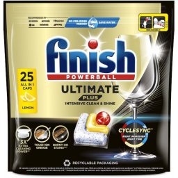 Finish Ultimate Plus, Lemon, 25 Spalari