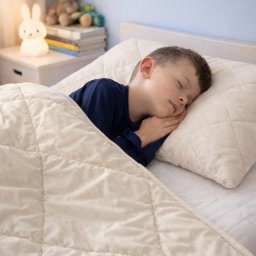 Husa de Perna Matlasata Lana Merino 100% LanaWool 35x54 cm Exterior Bumbac OekoTex Clasa 1, Crem