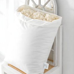 Perna Lana Merino 100% LanaWool 40x40 cm Fermitate Medie 300 g Exterior Bumbac OekoTex Clasa 1 cu Fermoar, Alb