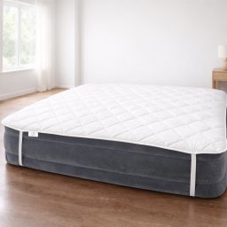 Protectie Saltea Lana Merino 100% LanaWool 200x200 cm 900 g mp Exterior Bumbac OekoTex Clasa 1 Topper Saltea, Alb