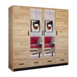 Dulap cu oglindă SANNA 200x215 cm, stejar craft
