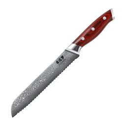 Cuțit pentru pâine KENSHO Gudaro, lamă din oțel Damasc, 67 de straturi, 20 cm (8")