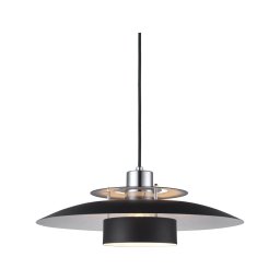 Halo Design 990259 - Pendul SORUP suspendat pe cablu, 1xE27/40W/230V, Ø 40 cm, negru/crom lucios