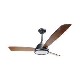 ZEVENTI - Ventilator de tavan LED dimabil, 20 W, 230 V, 2700–6500 K, 132 cm, maro, cu telecomandă
